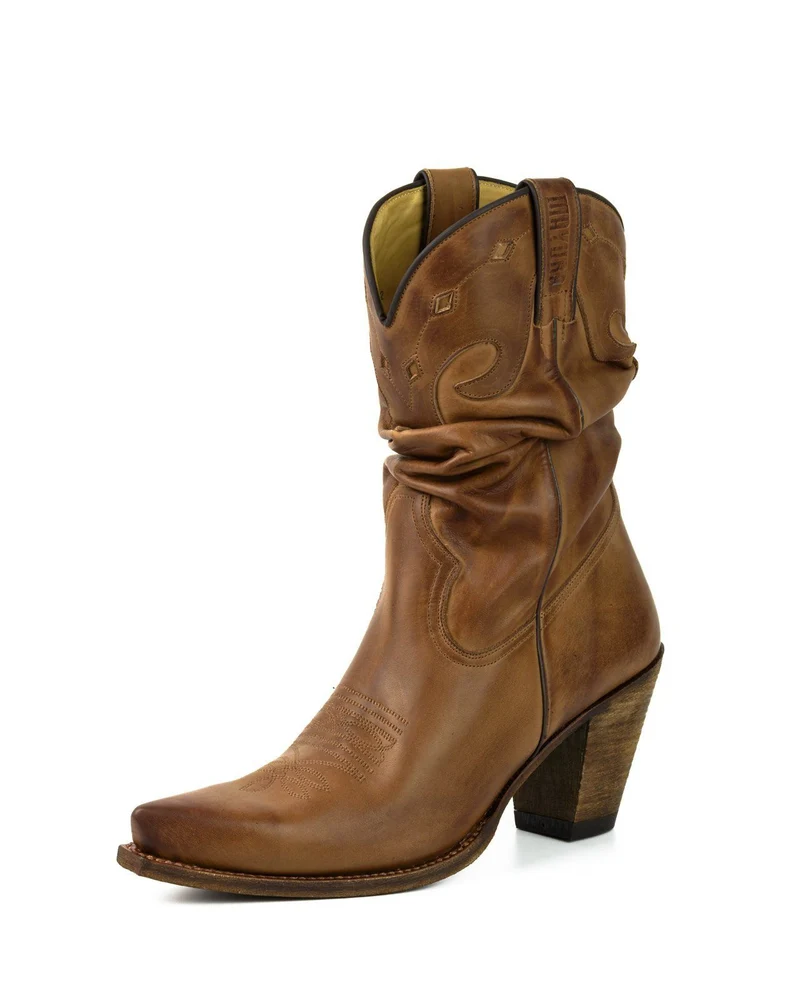 Damen-Cowboy-Country- und Westernstiefel 1952 aus braunem Leder
