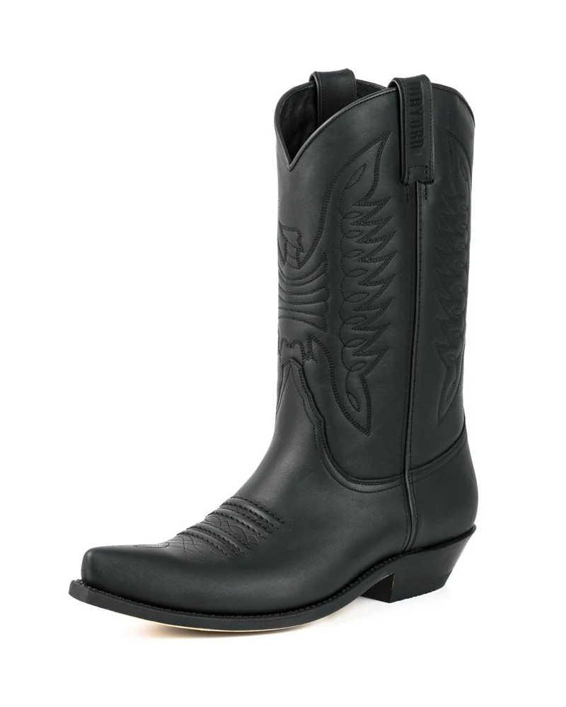 Cowboy Country- und Westernstiefel für Damen und Herren 20 Schwarzes Leder