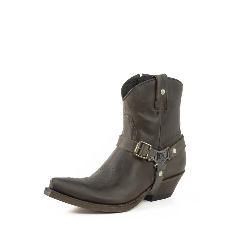 Herren-Cowboy-Country- und Western-Stiefeletten 14 aus grauem Leder
