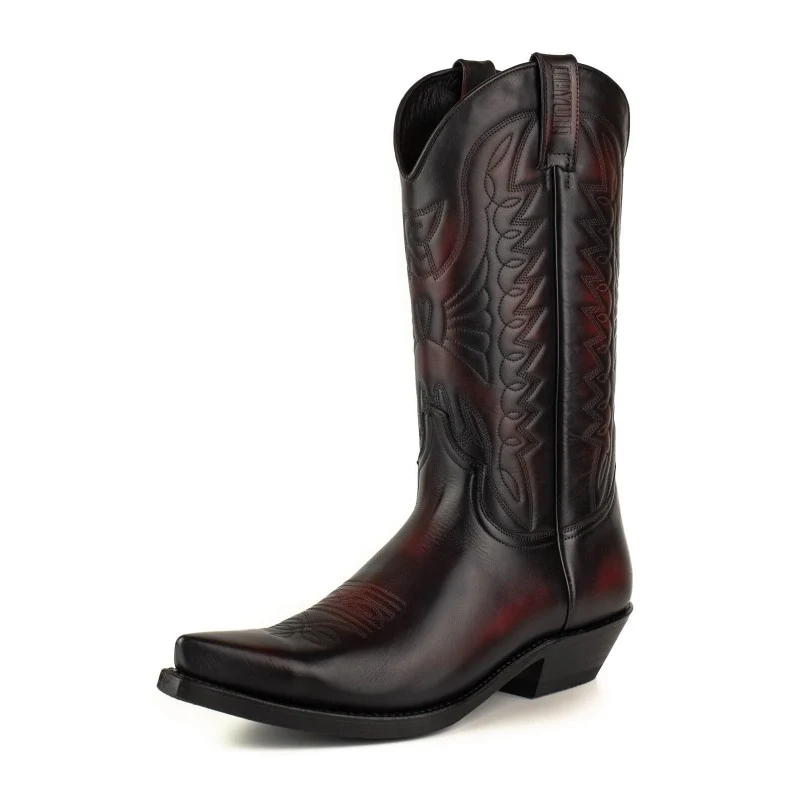 Cowboy-, Country- und Westernstiefel der 1920er Jahre für Damen und Herren, Schwarz und Rot, Premium