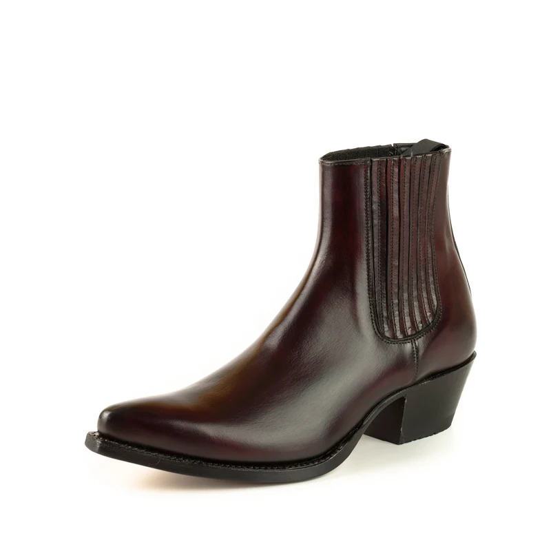 Urban Stiefeletten Damen 2496 Dunkelrotes Leder