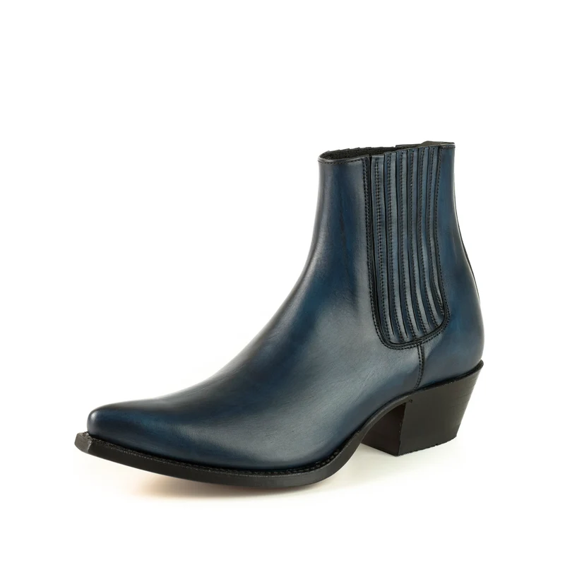 Urban Damen Stiefeletten 2496 Blaues Leder