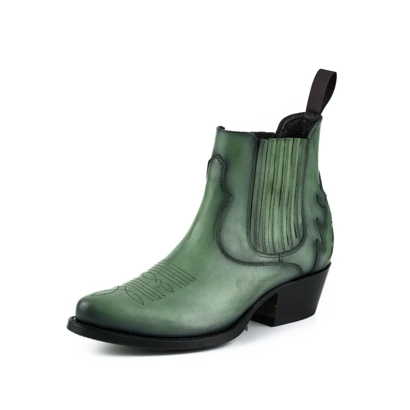 Urban Stiefeletten Damen 2487 Grünes Leder