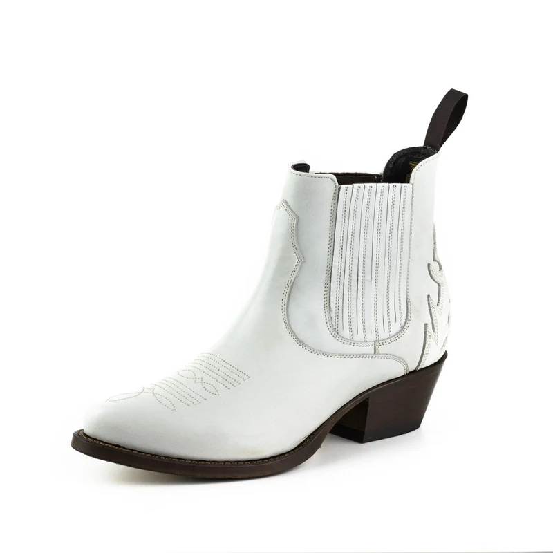 Urban Damen Stiefeletten 2487 Weißes Leder