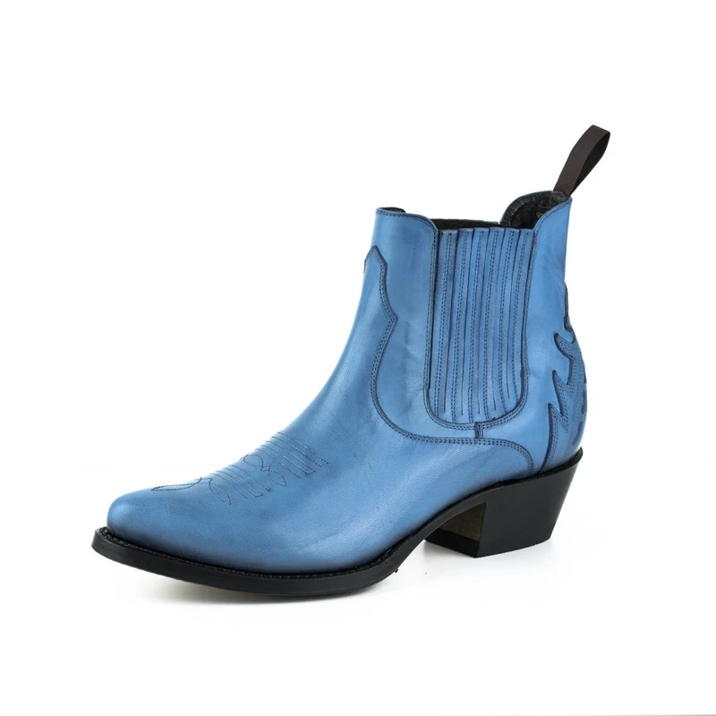 Urban Stiefeletten Damen 2487 Leder Blau 3