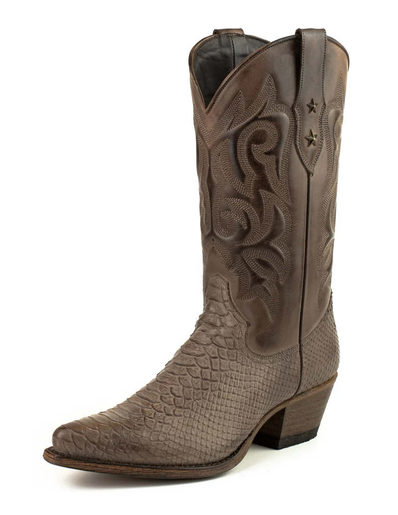 Country- und Western-Cowboystiefel für Damen 2524 Dunkelbraunes Leder