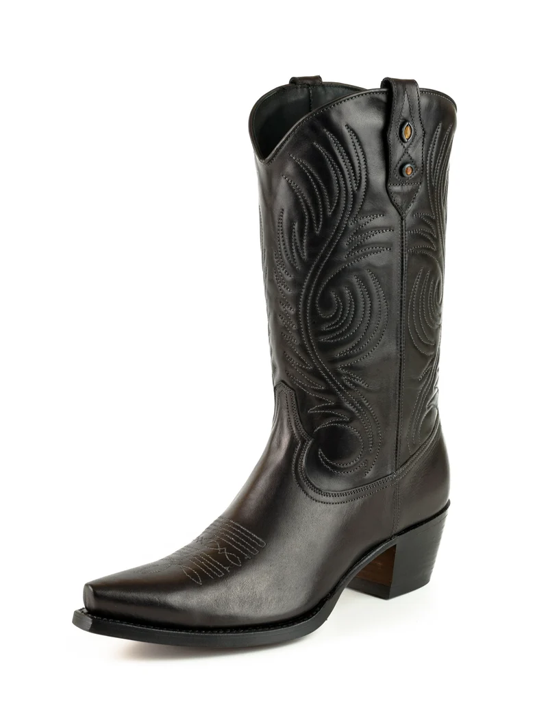 Damen-Cowboy-Country- und Westernstiefel 2536 aus schwarzem Leder