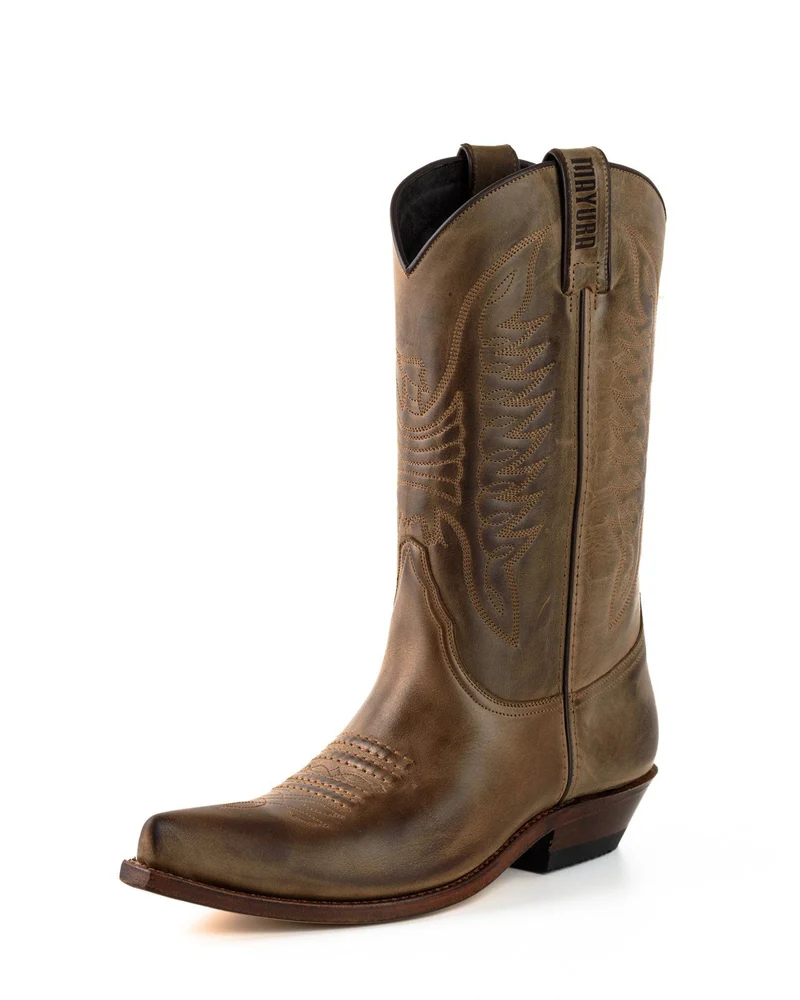 Cowboy Country- und Westernstiefel für Damen und Herren 20 Braunes Leder