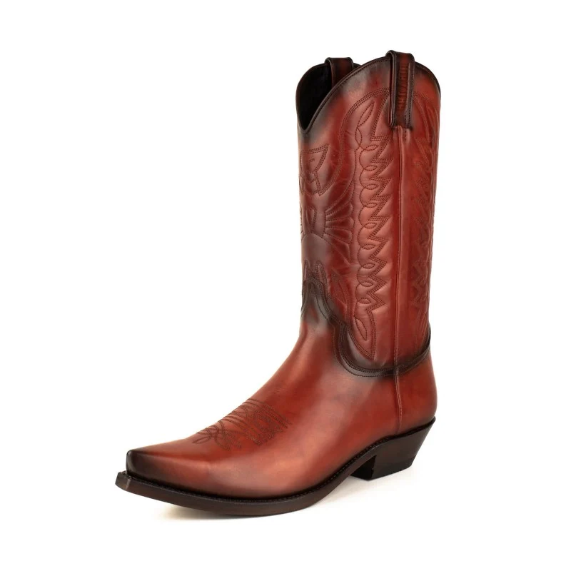 Country- und Western-Cowboystiefel 1920 aus Leder in Orange für Herren und Damen