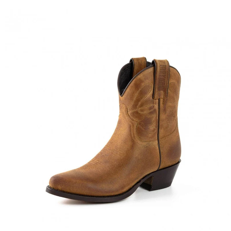 Damen-Cowboy-Country- und Western-Stiefeletten 2374 aus Kamelleder