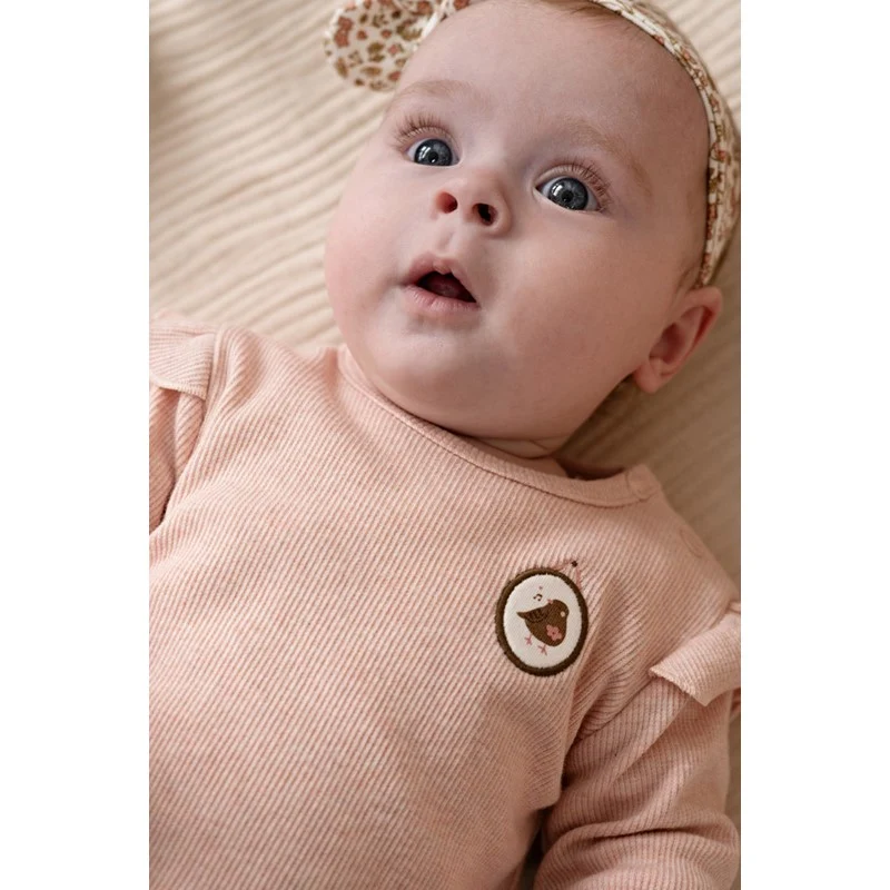 feetje Gerippte Longsleeve - Fall in Love 51602810 Pink Melange