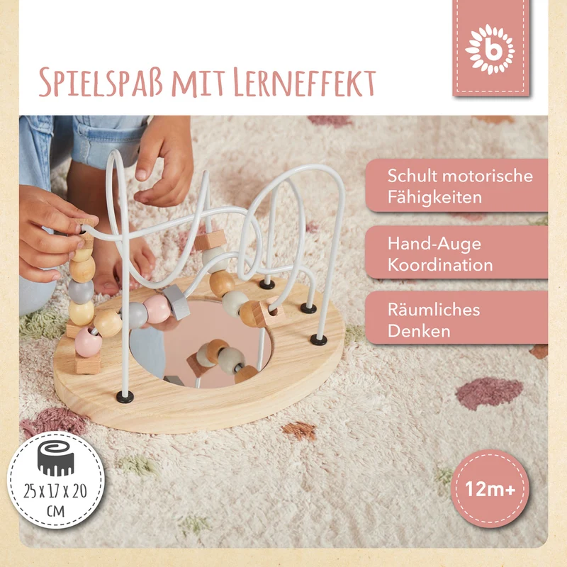 Motorikschleife mit Spiegel rose
