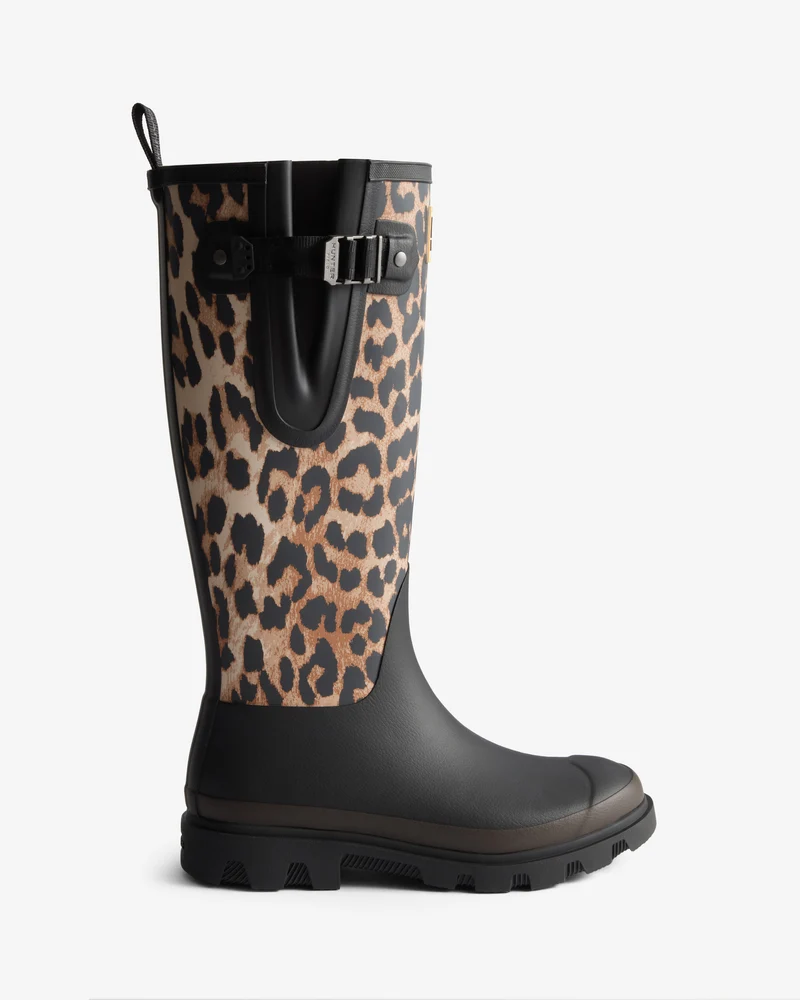 Downpour Adjustable Tall Gummistiefel Ganni X Hunter Leopard (Unisex)