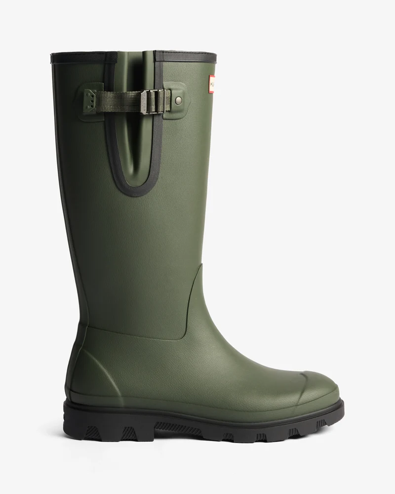 Field Downpour Adjustable Neoprene Lined Wellington Gummistiefel Dunkelgrün (Unisex)