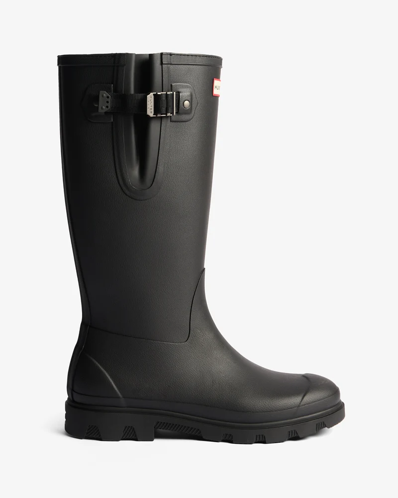 Field Downpour Adjustable Neoprene Lined Wellington Gummistiefel Schwarz (Unisex)