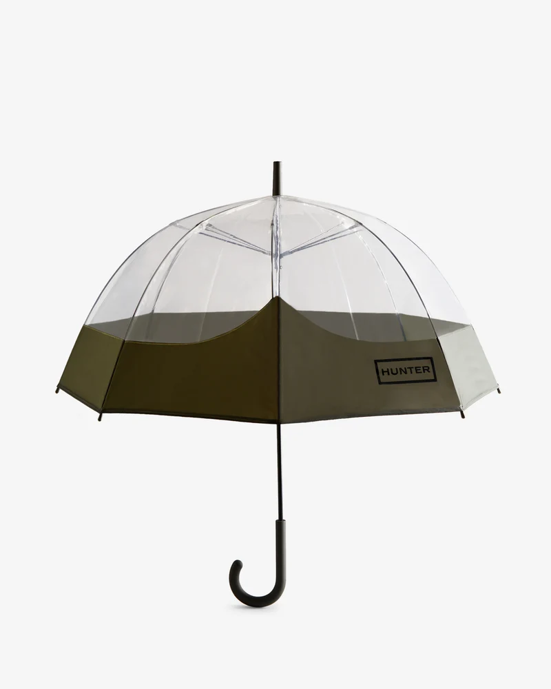 Transparent Moustache Bubble Regenschirm Dunkelgrün (Unisex)