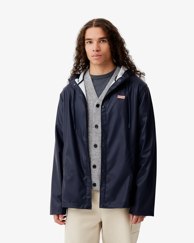 Downpour Izzy PU Kapuzenregenjacke Blau (Unisex)