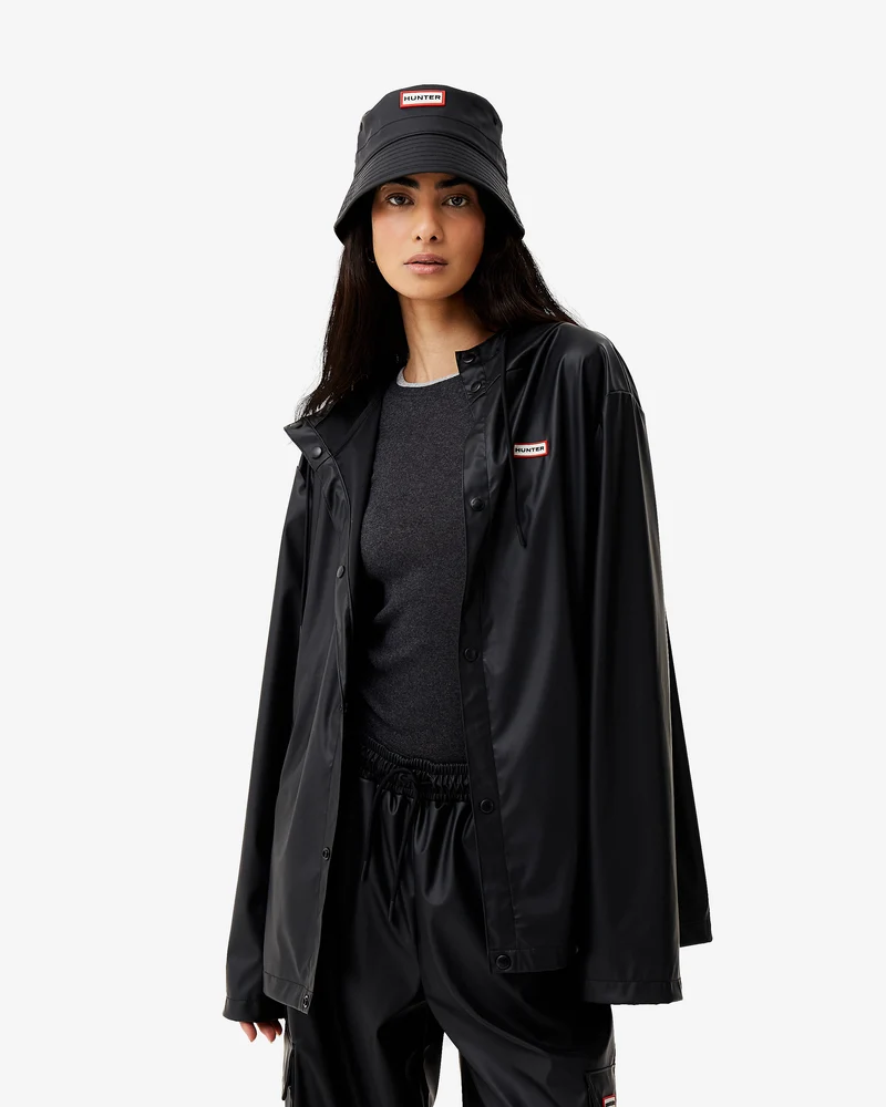 Unisex Downpour Izzy PU Kapuzenjacke Schwarz (Unisex)