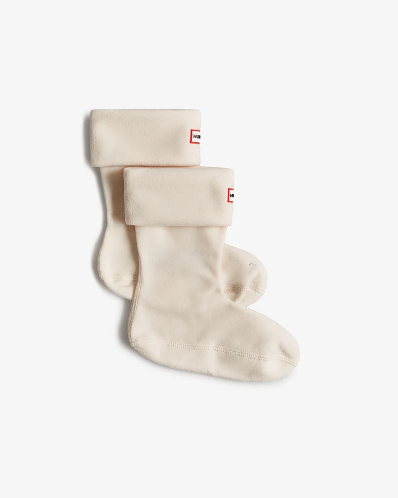 Recycled Fleece Cuff Short Stiefel Socken Weiß (Unisex)