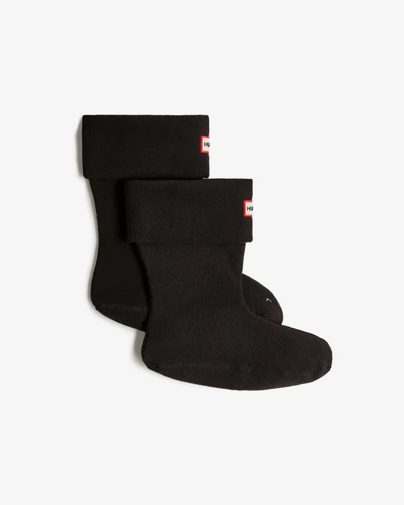 Recycled Fleece Cuff Short Stiefel Socken Schwarz (Unisex)
