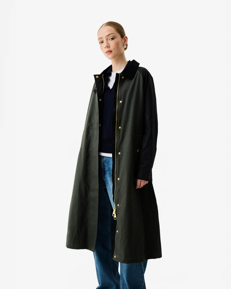 Harrow Wachsjacke Patch-Farbblockmuster Grün (Damen)