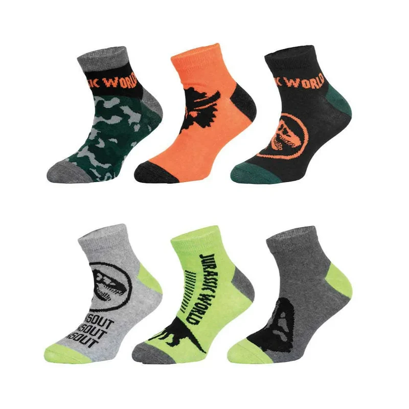 Jurassic World Dinos 6-er Pack Kinder Jungen Socken Sneaker