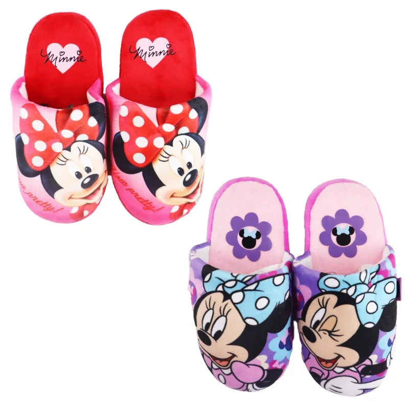 Disney Minnie Maus Kinder Mädchen Hausschuhe Slipper Schlüpfschuhe