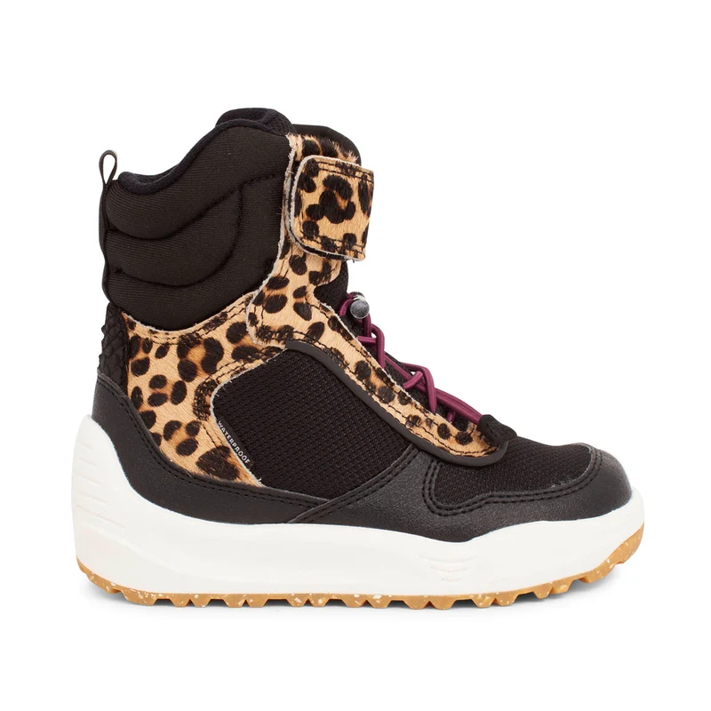 Malik Midcut Boot Kids - Black/Brown Leo