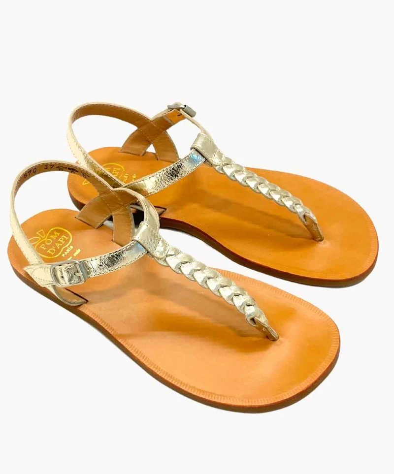 Pom D'Api Sandale Antik Tong Platine