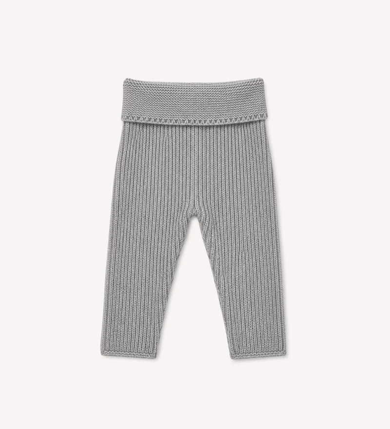 Marie Morenz babyhose Graumelange Rippe Merinowolle