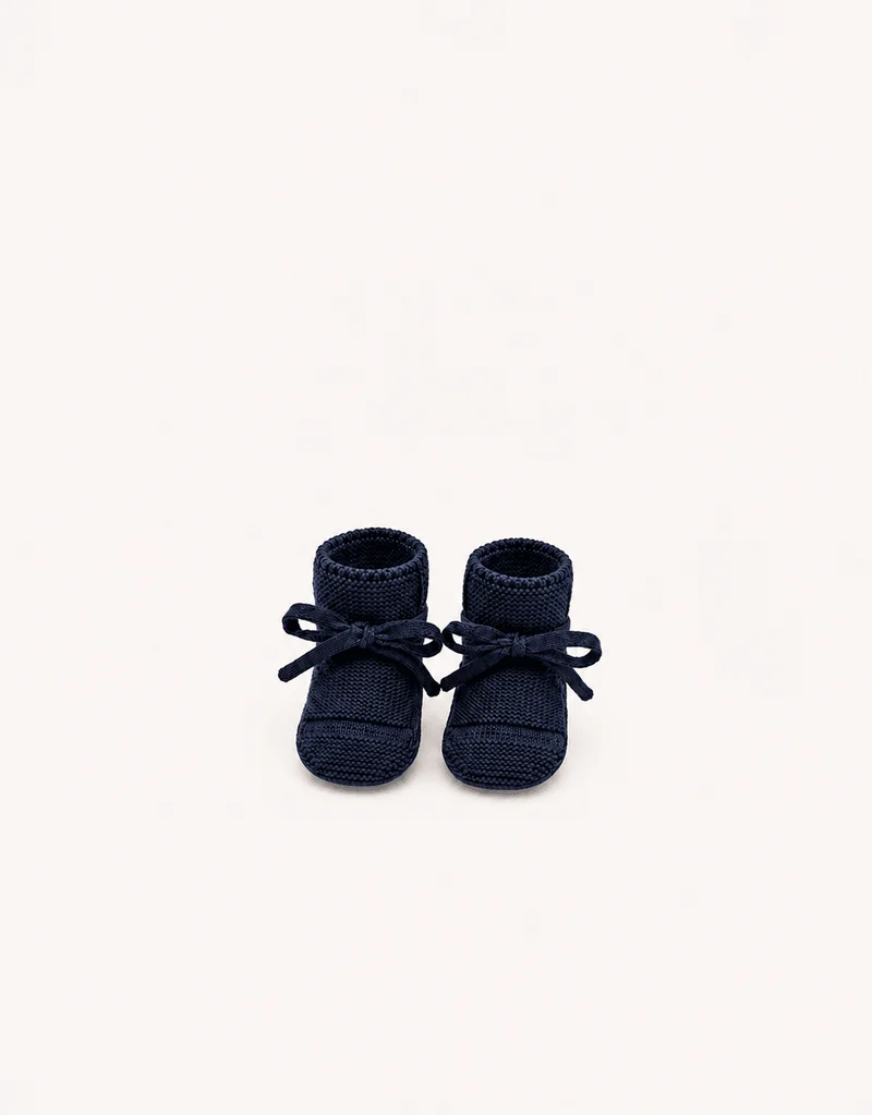 Marie Morenz Strickschuhe Merinowolle Marine Onesize0-1 Jahr