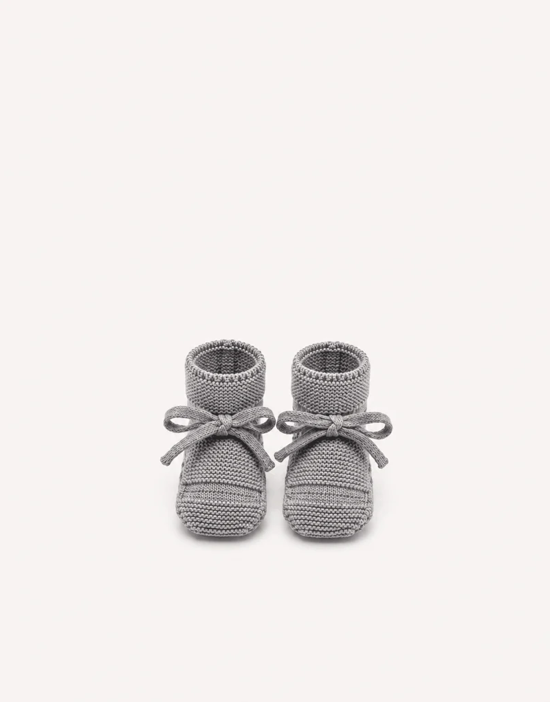Marie Morenz Strickschuhe Merinowolle Graumelange Onesize