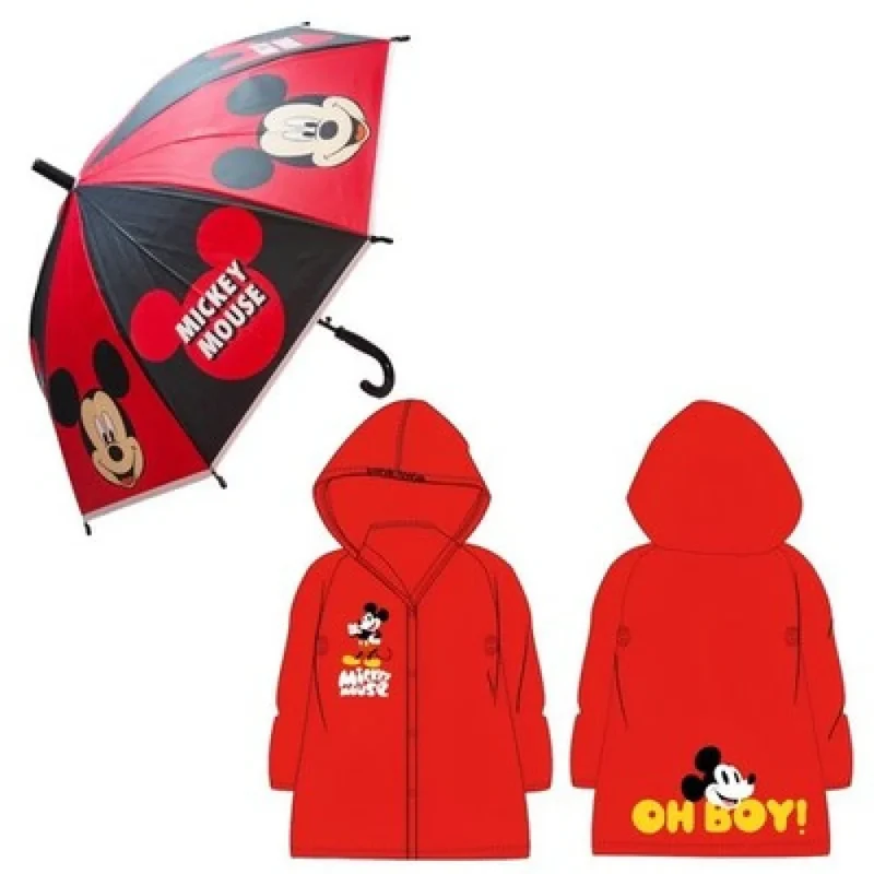 Disney Mickey Maus Kinder Jungen Regenschirm plus Regenponcho Schirm
