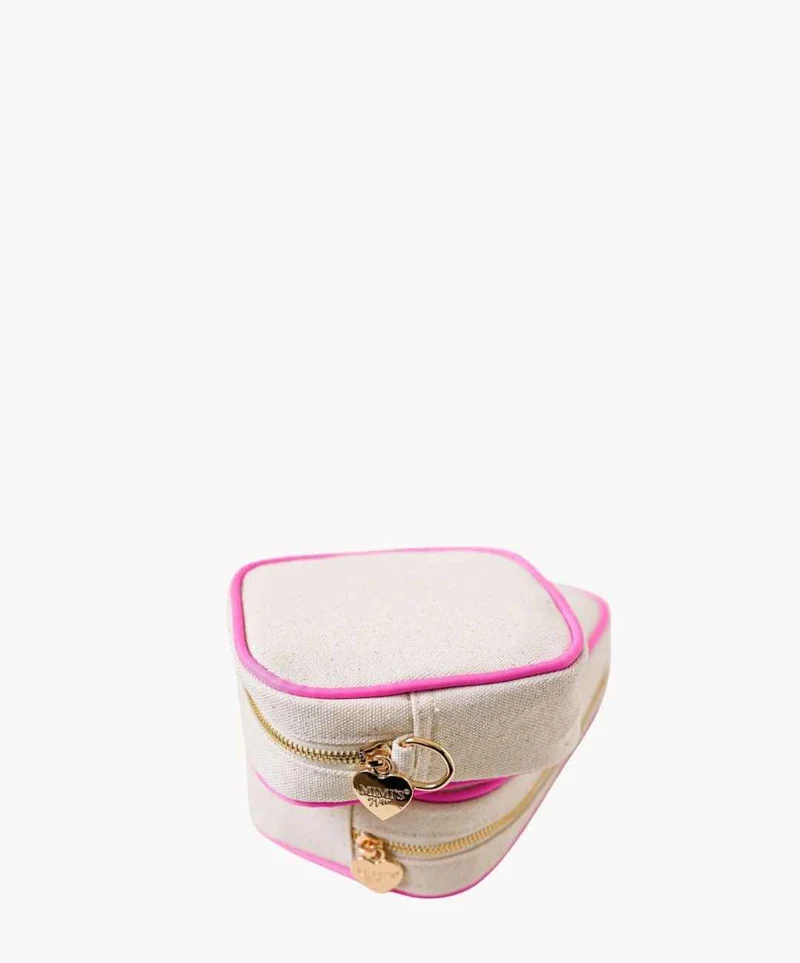 Lily Mini Tasche Neon Pink Canvas Creme