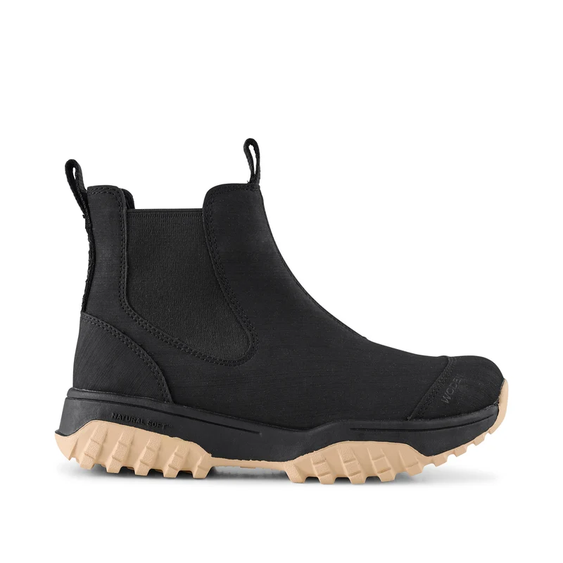 Magda Rubber Track Boot - Black/Beige