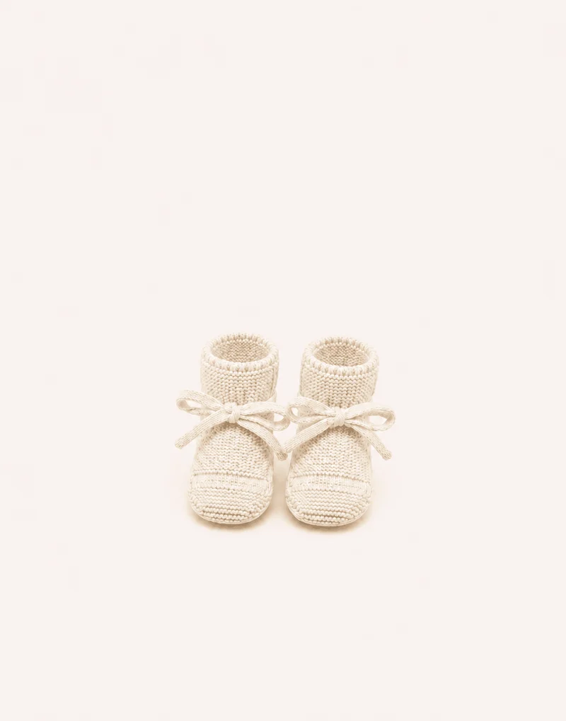 Marie Morenz Strickschuhe Merinowolle Creme Onesize0-1 Jahr