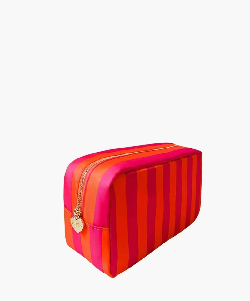 Romy Kosmetiktasche L Stripes Neon Pink Orange