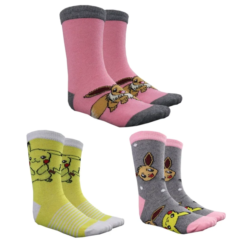 Pokemon Pikachu Evoli Socken 3-er Pack