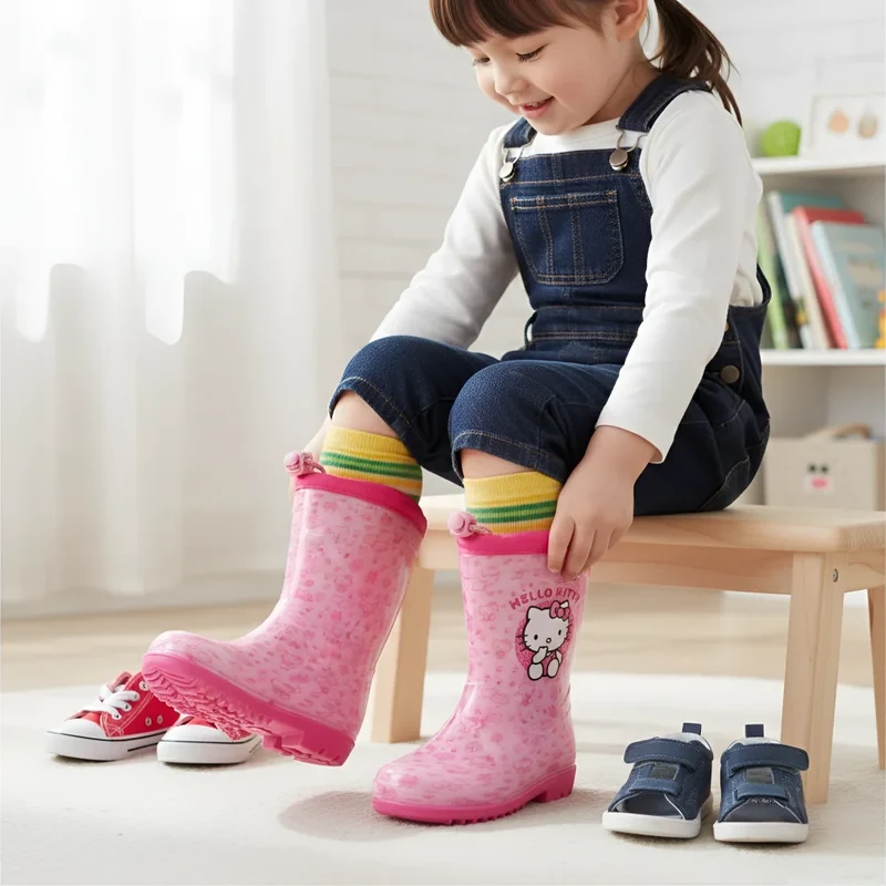 Hello Kitty Kinder Mädchen Stiefel Gummistiefel Regenstiefel