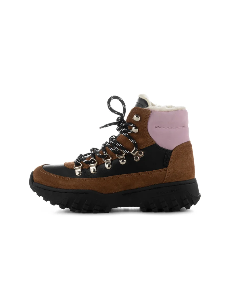 Iris Track Leather Suede - Black/Brown